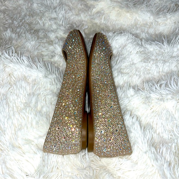 NIB Dream Pairs Gold Rhinestone Ballet Flats Size 5.5 - Picture 5 of 10